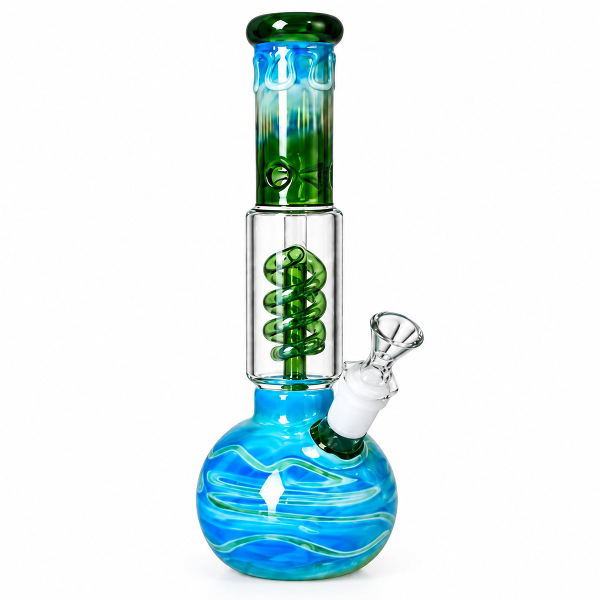 12" GG Gold Fumed Glass Water Pipe w/ Twist Perk - 40/Cs I Assorted Colors