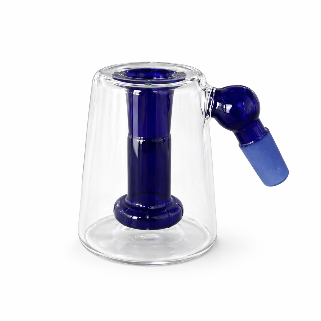 Glass Ash Catcher with Colored Donut Perc/Joint I 120pcs/Mc I 14mm