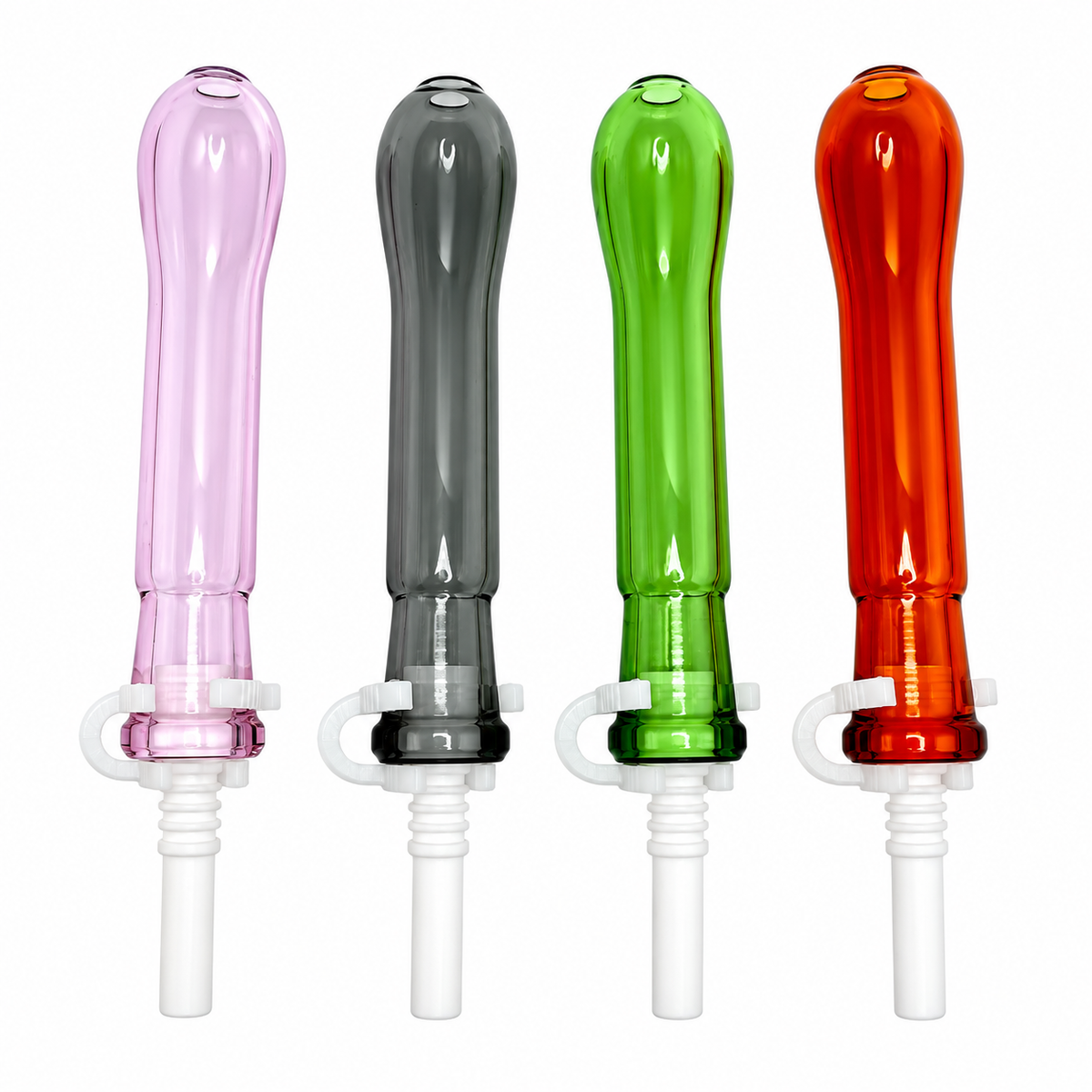 Glass Straw Straight Stem 10mm Nector Collector 4" I Cermc Tip- Asst Color