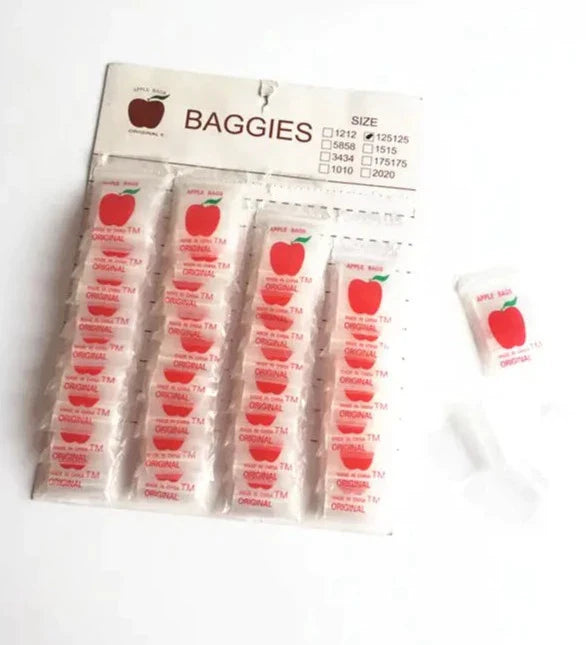 Apple 125125 Clear Plastic Ziplock Baggies (1,000 Bags Display)
