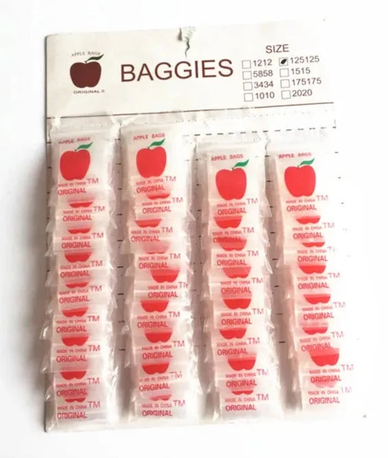 Apple 125125 Clear Plastic Ziplock Baggies (1,000 Bags Display)