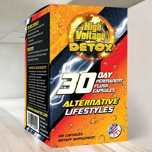 High Voltage Detox 30 Day Permanent Flush Capsules (120 Capsules/6ct Display)