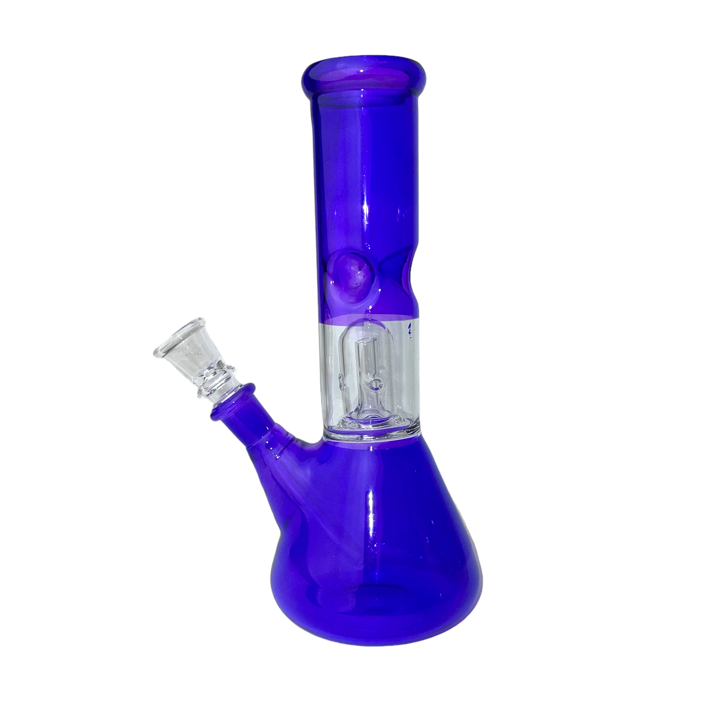 8" Clear Single Dome Colored Beaker Glass Water Pipe