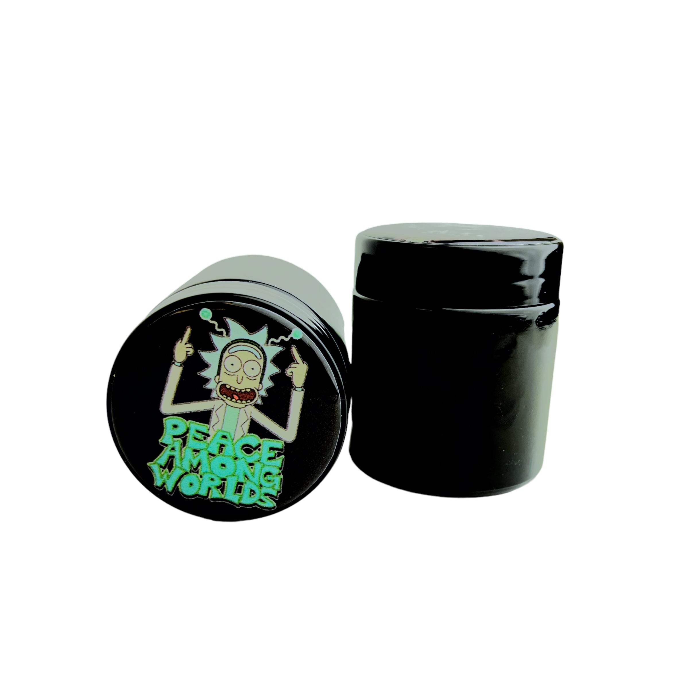 Small UV Black UV Jar with Head Sticker Design