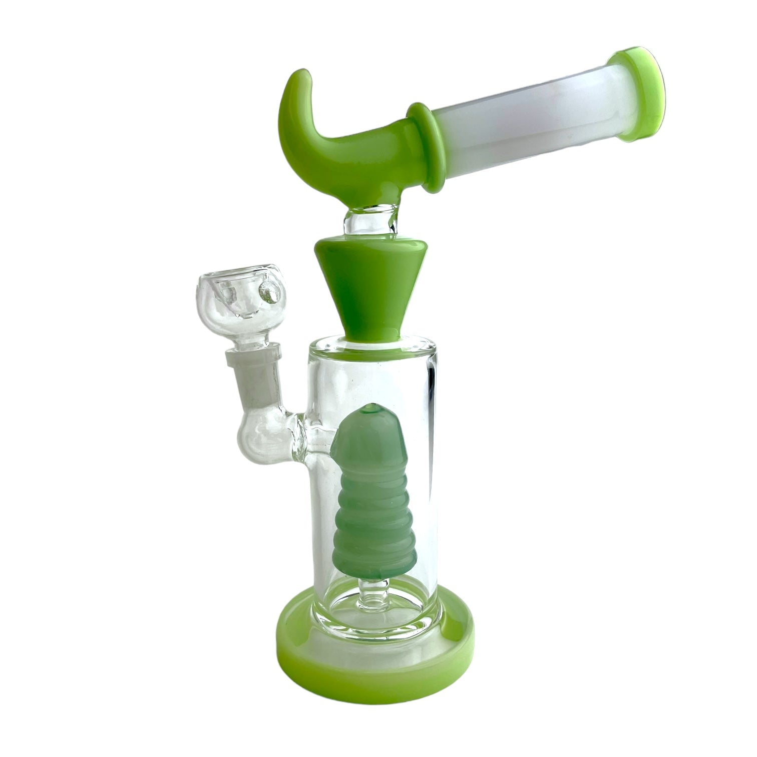 9.5" Horn Flat Base Glass Water Pipe