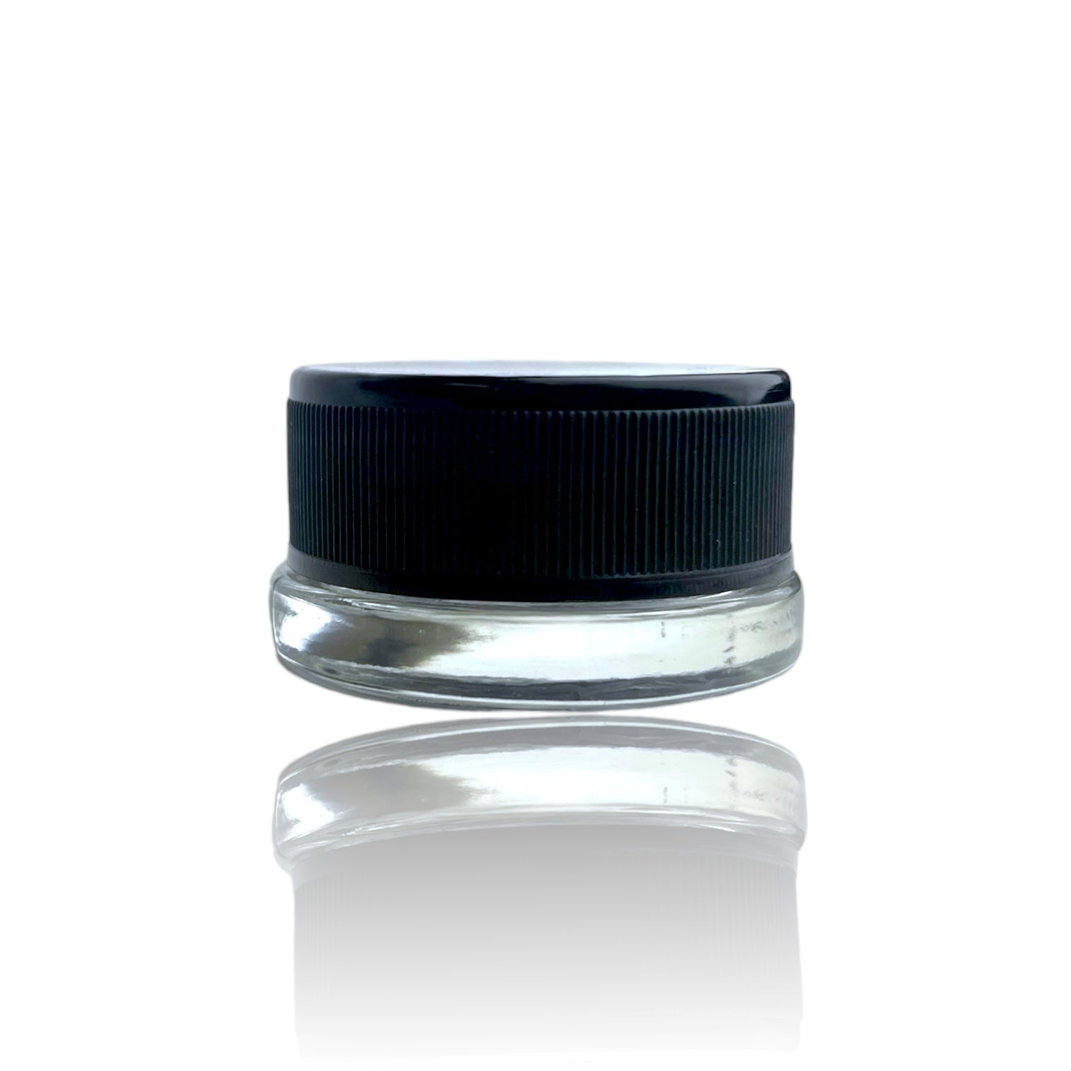 9ML Black Plastic Top Clear Glass Jar** Child Proof**