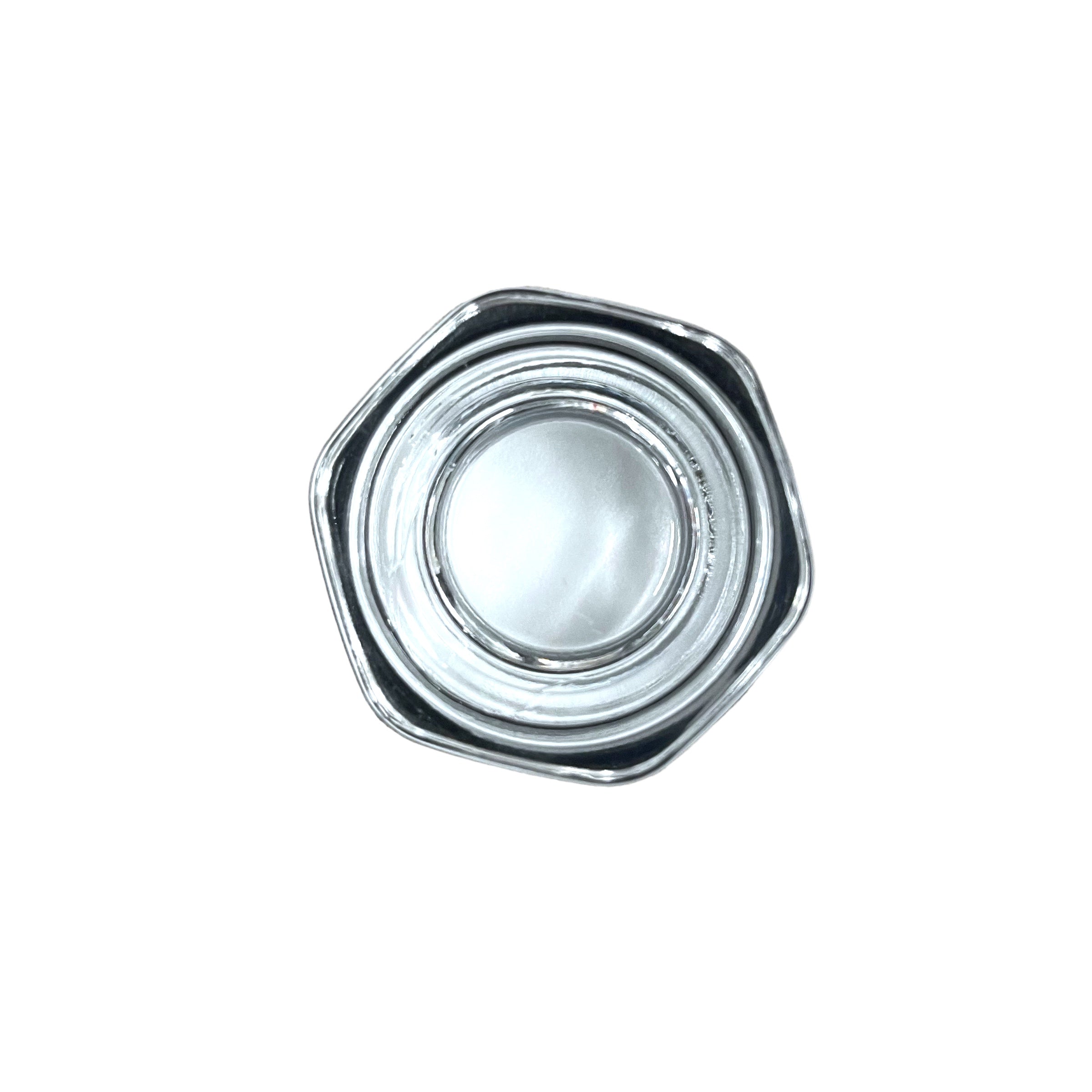 9ml Clear Child Resistant Hexagon Glass Jar with Black Cap - Lo Pro