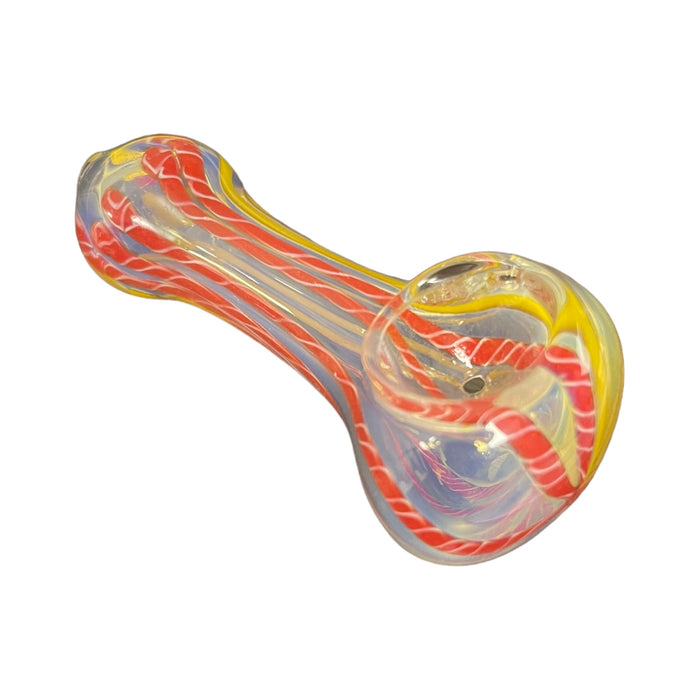 3" Fumed Swirl Design Glass Hand Pipe (Assorted Colors)
