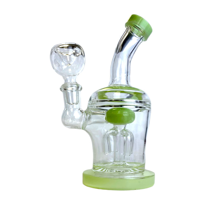 6.5" Bent Neck w/ Perc Glass Water Pipe