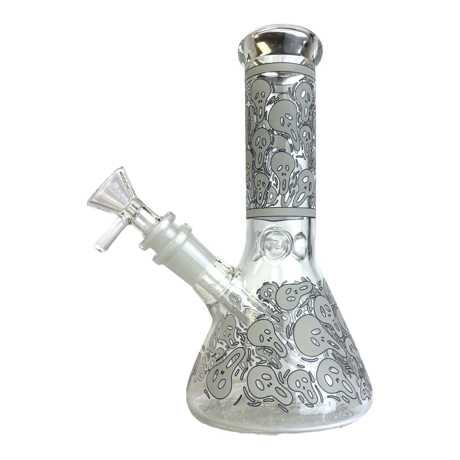 8" Ghost Glow In The Dark Beaker Glass Water Pipe "WP-5141"