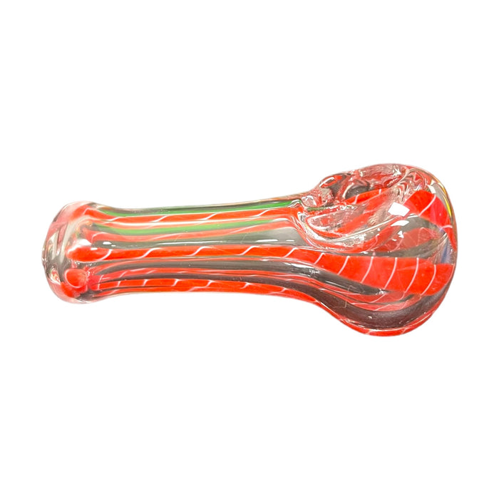 3" Peanut w/ Stripes Hand Pipe - (Assorted Colors)