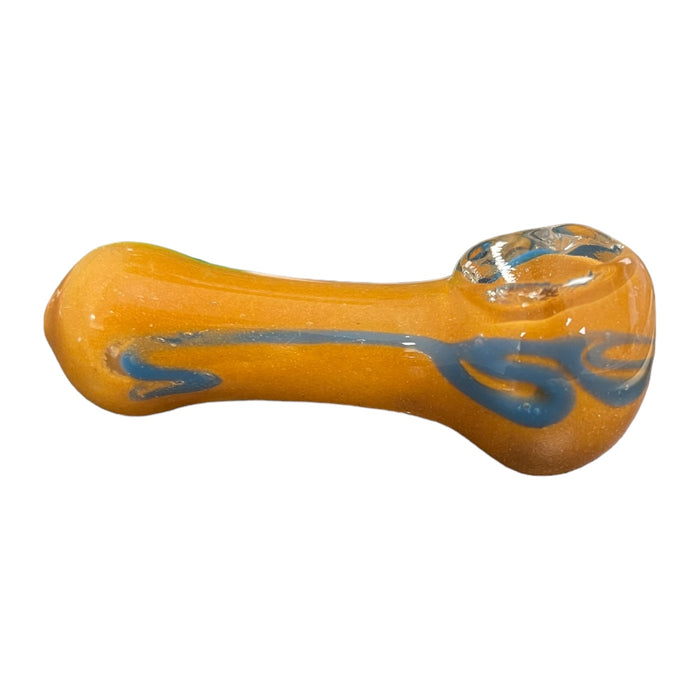 3" Peanut Solid w/ Stripes Hand Pipe - (Assorted Colors)