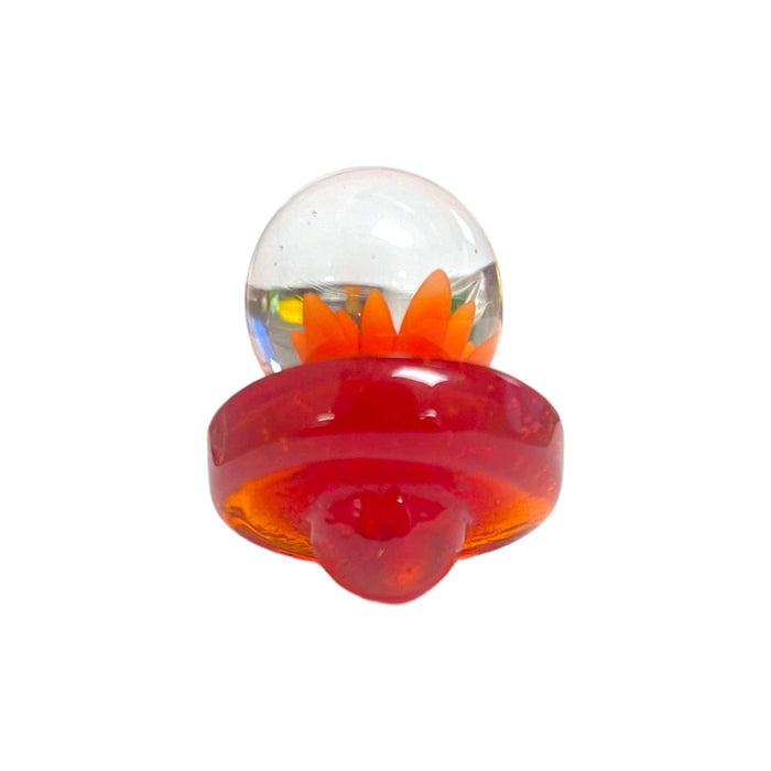Flower Implosion Glass Carb Cab - CC-35 - (Assorted Colors)