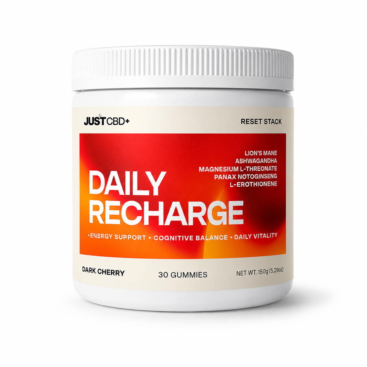 JUST CBD - Daily Recharge Gummies - Reset Stack 30ct Jar