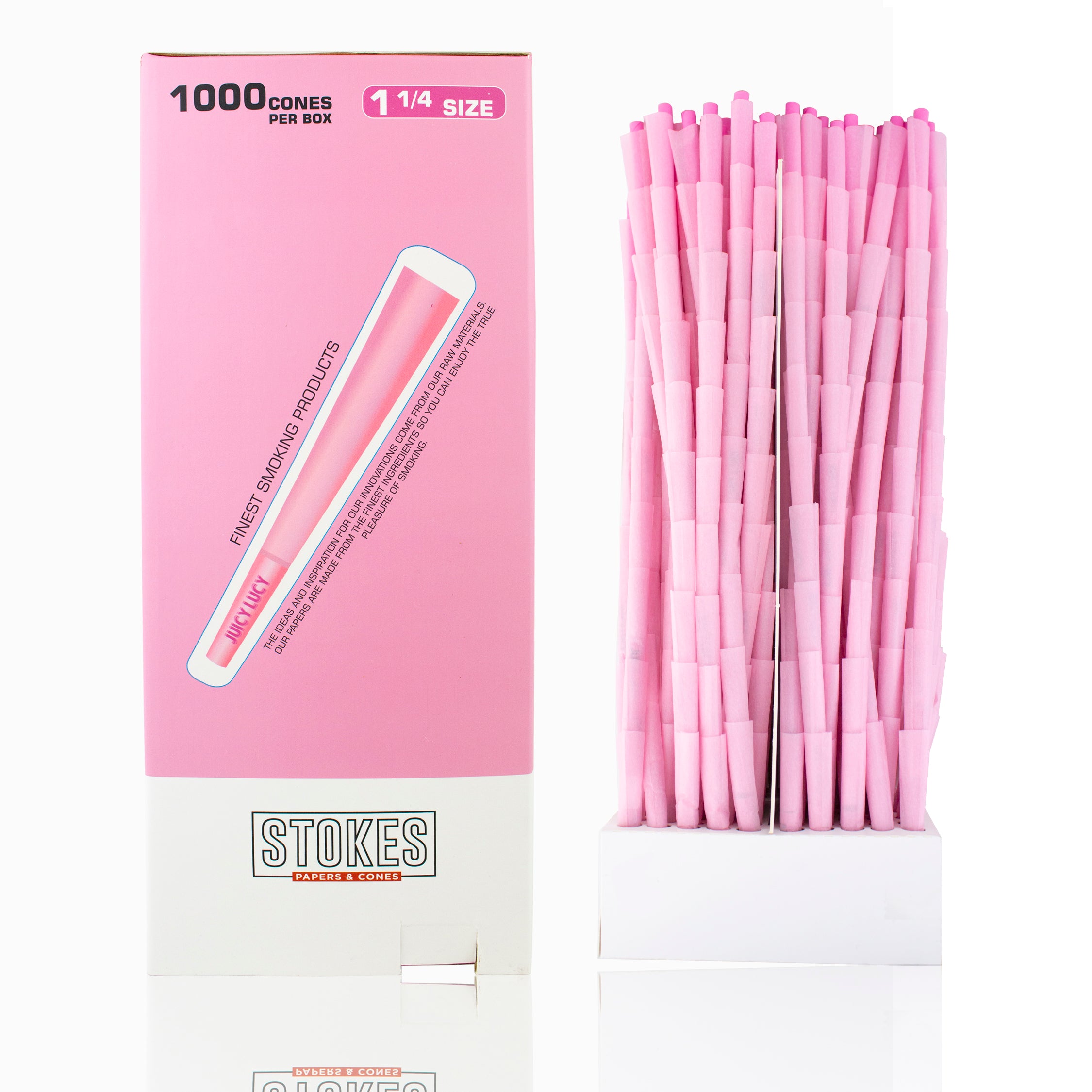Juicy Lucy Bulk 1 1/4 Pink Cones (1000per box)