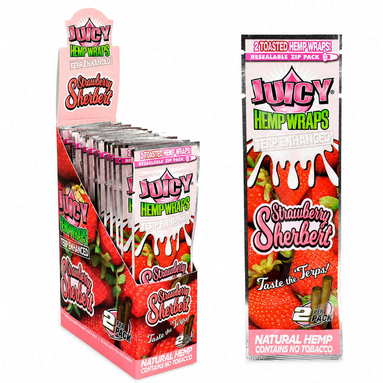 Juicy Hemp Wraps Terp Enhanced 2pk - 25x2pk Display