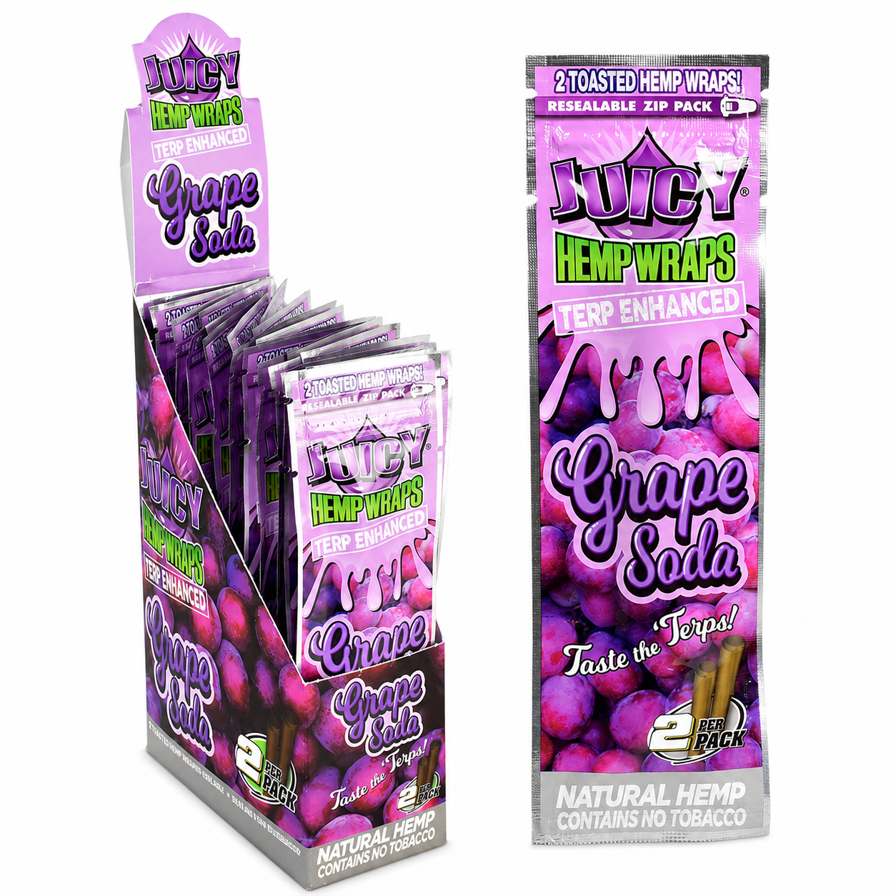 Juicy Hemp Wraps Terp Enhanced 2pk - 25x2pk Display