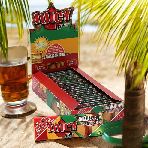 Juicy Jay's 1 1/4" Size Rolling Paper Jamaican Rum Flavor