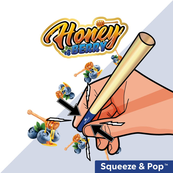 King Palm Hemp Cones King Size (3 cones per pack/30 per Display) - Honey Berry