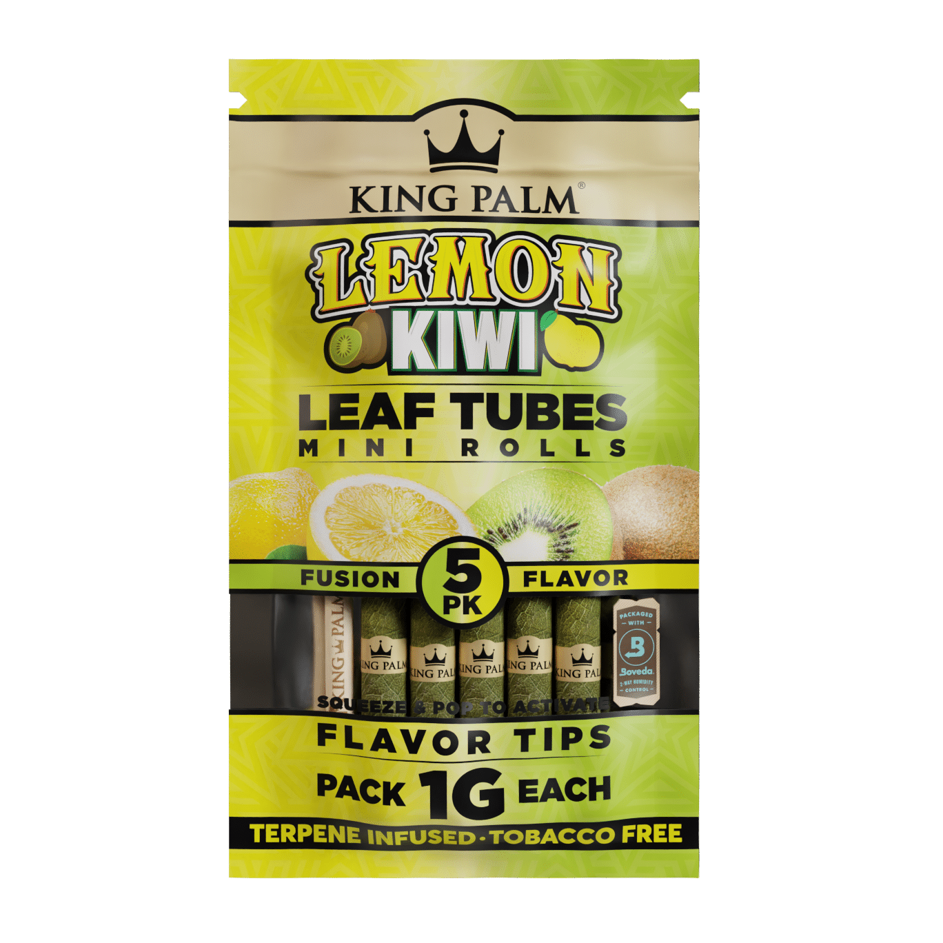King Palm Lemon Kiwi - 5 Mini Rolls - 15pk Display