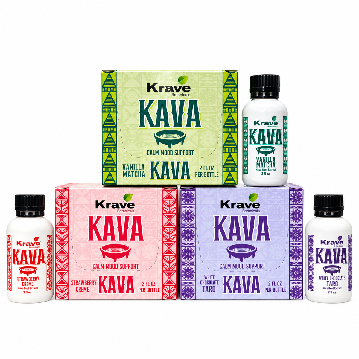 Krave Kava Liquid Shots - Botanical Blend 2 fl oz (12pcs/Display)