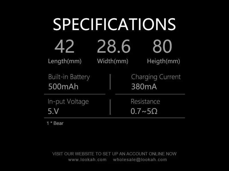 Lookah BEAR 510 Vape Battery