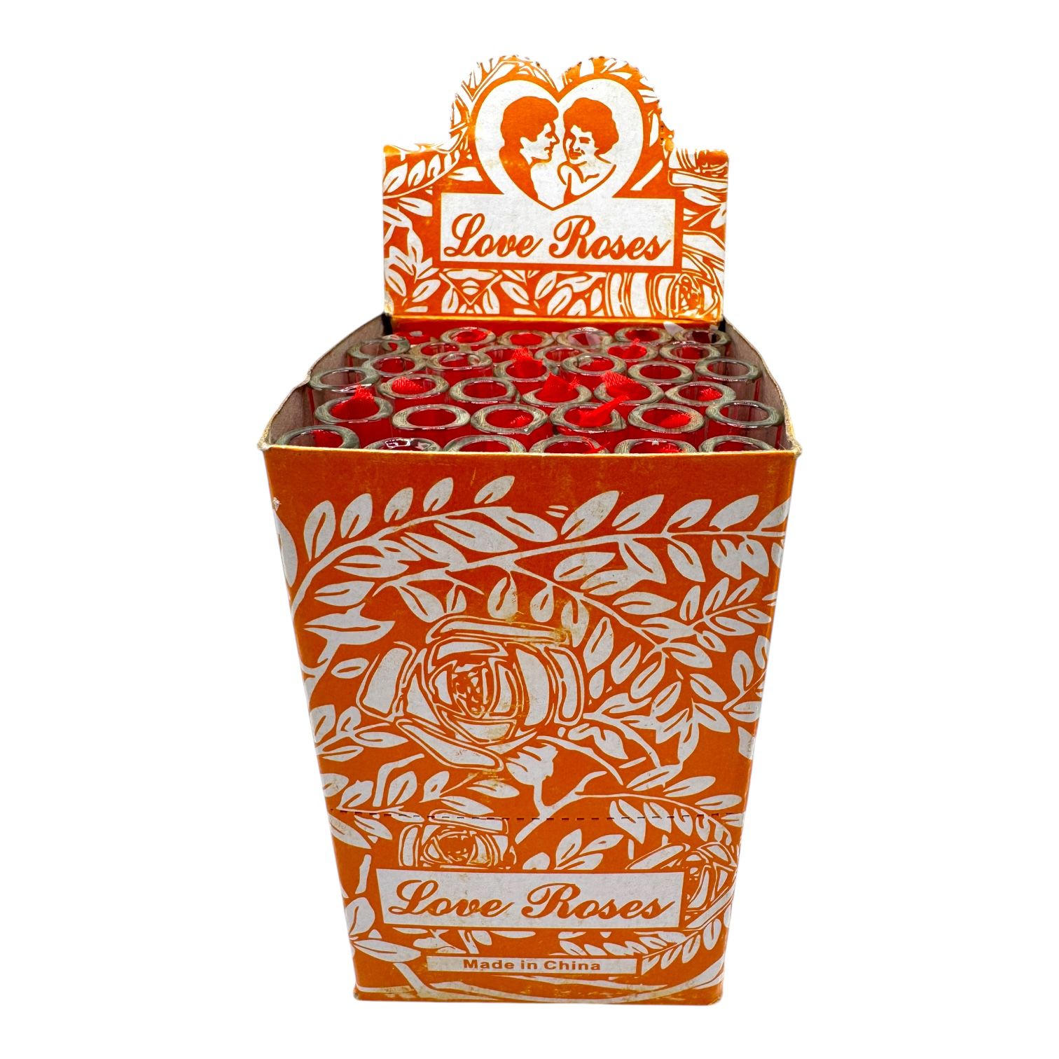 Love Roses Thick Glass Tube 36pc Display Box | 24D/Case