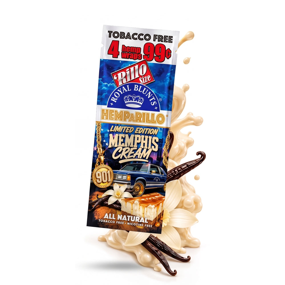 Royal Blunts HEMPARILLO Rillo Size 4 Wraps/Pouch | 15 Pouchs/Box | 30 Display/Case