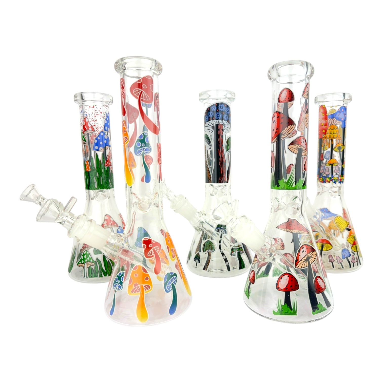 Mushroom-themed glass