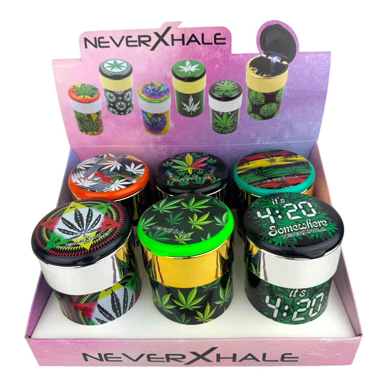 Never X Hale Glow in the Dark Car Ashtray 6pc Display