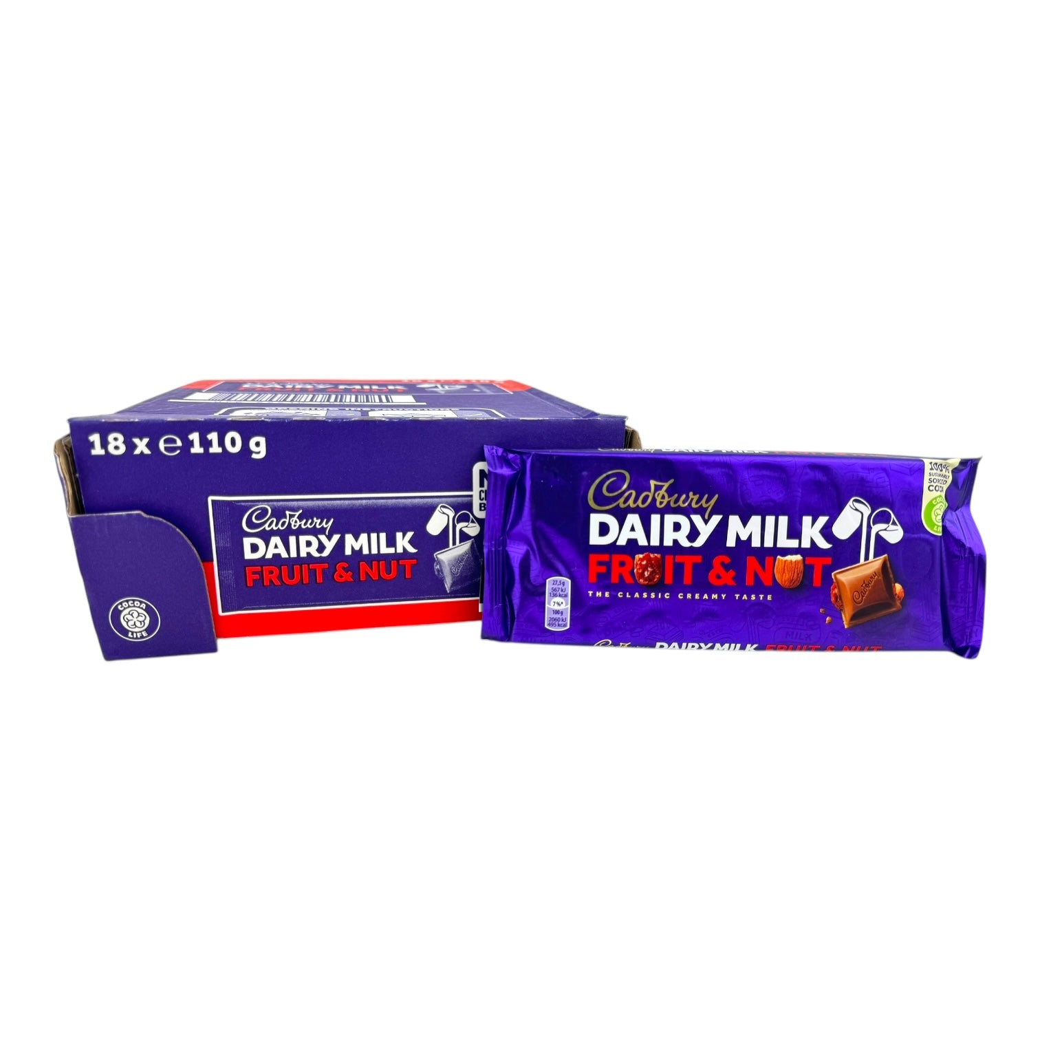 Cadbury Dairy Milk Fruit & Nut 110g Bars