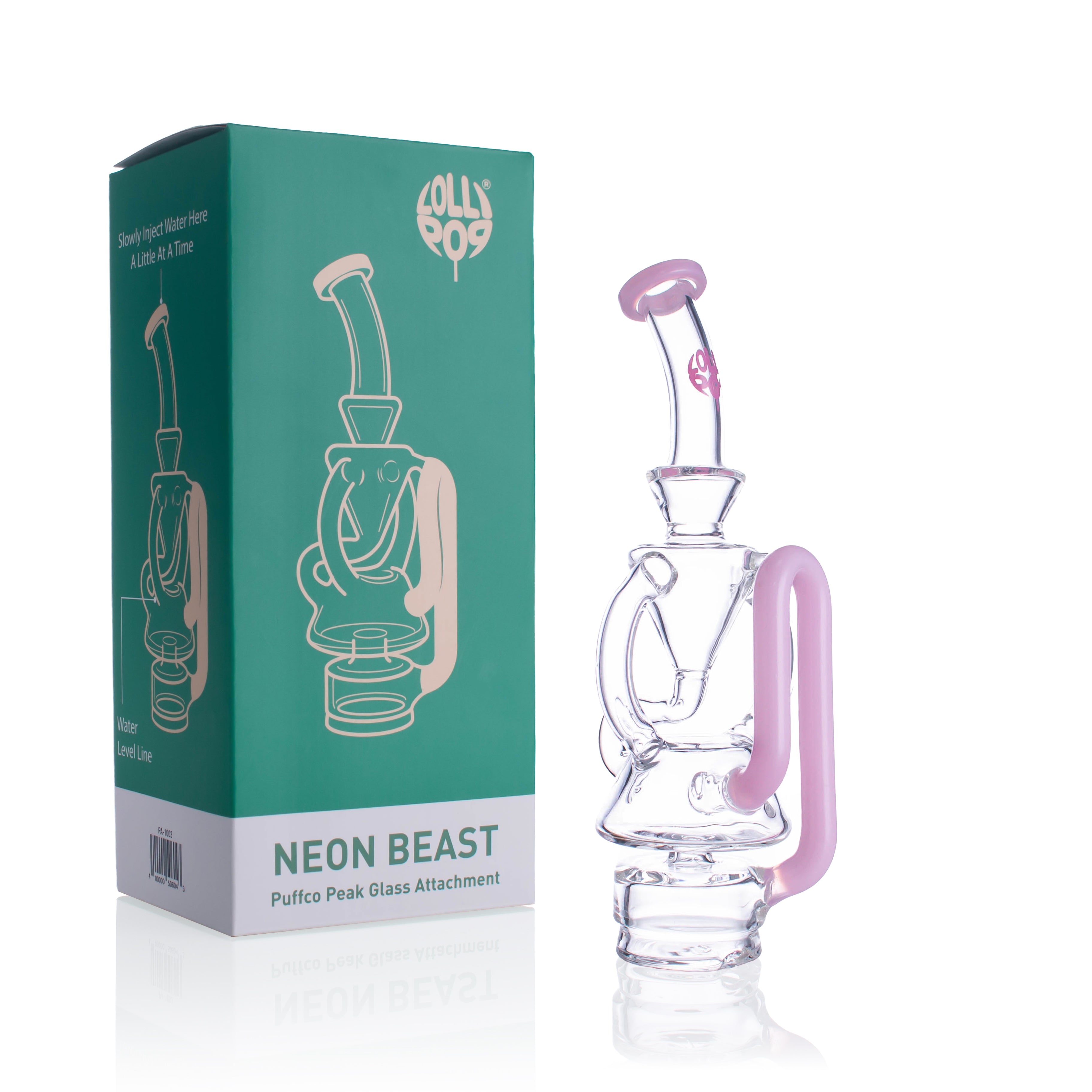 Lollipop Neon Blast Series I Puffco Peak Recycler Glass Attachement I Asst Colors