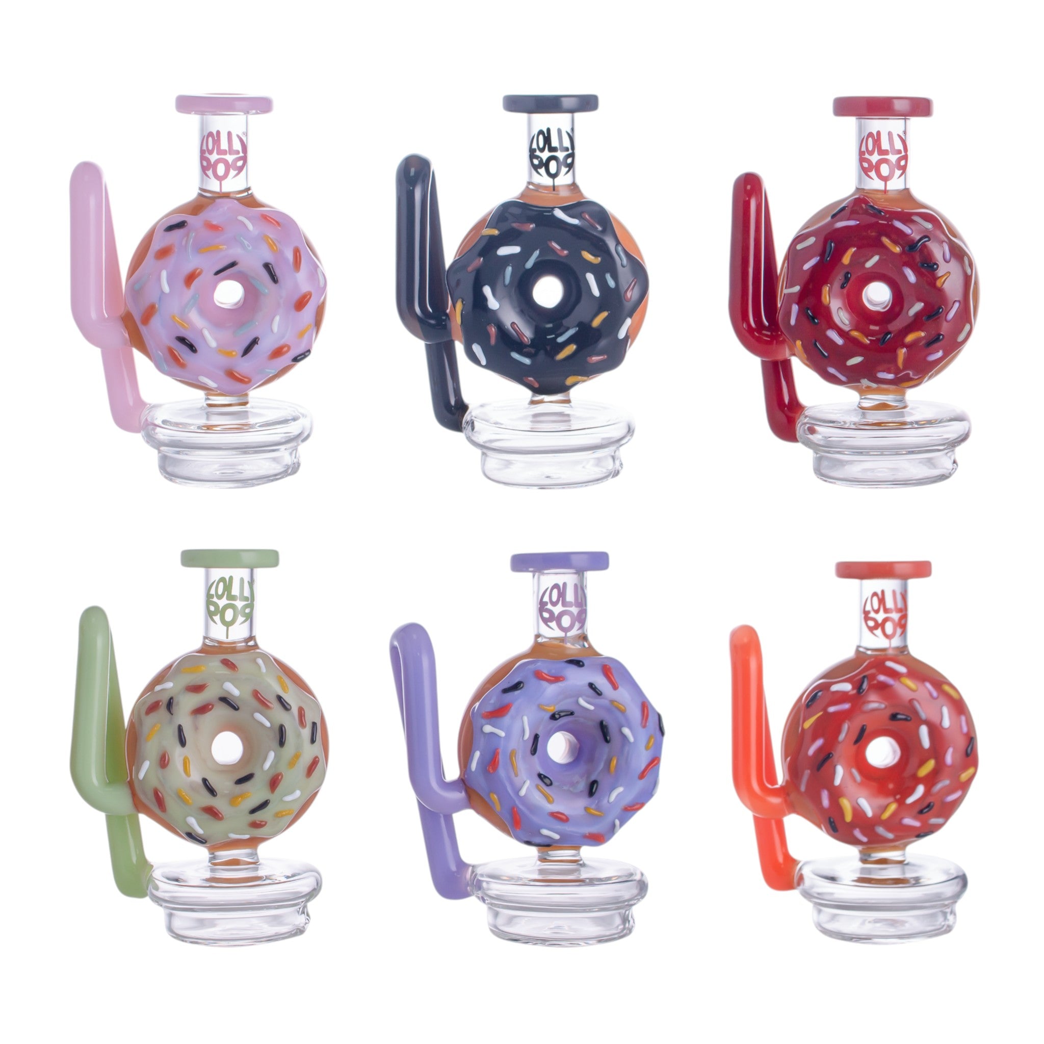 Lollipop Red Dragon Series I Puffco Peak Recycler Glass Attachement I Asst Colors