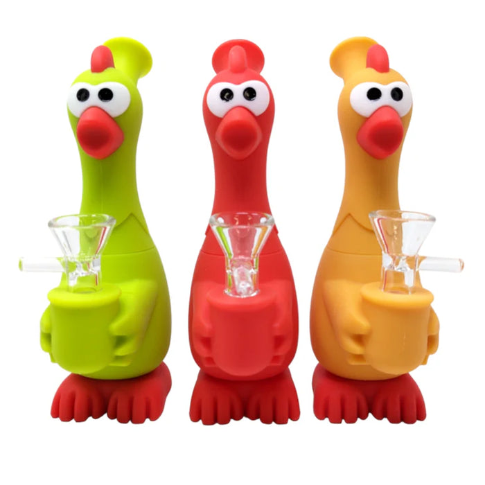 6" Screaming Chicken Water Pipe - Assorted Colors