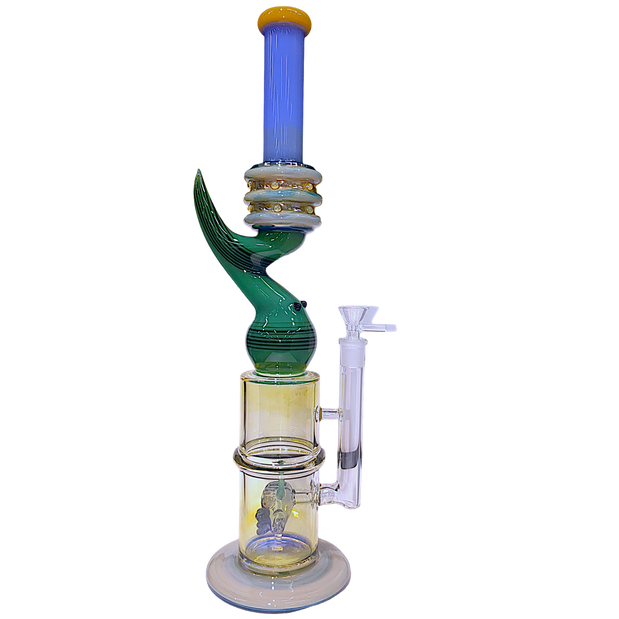 18" Colorful Horn Glass Water Pipe