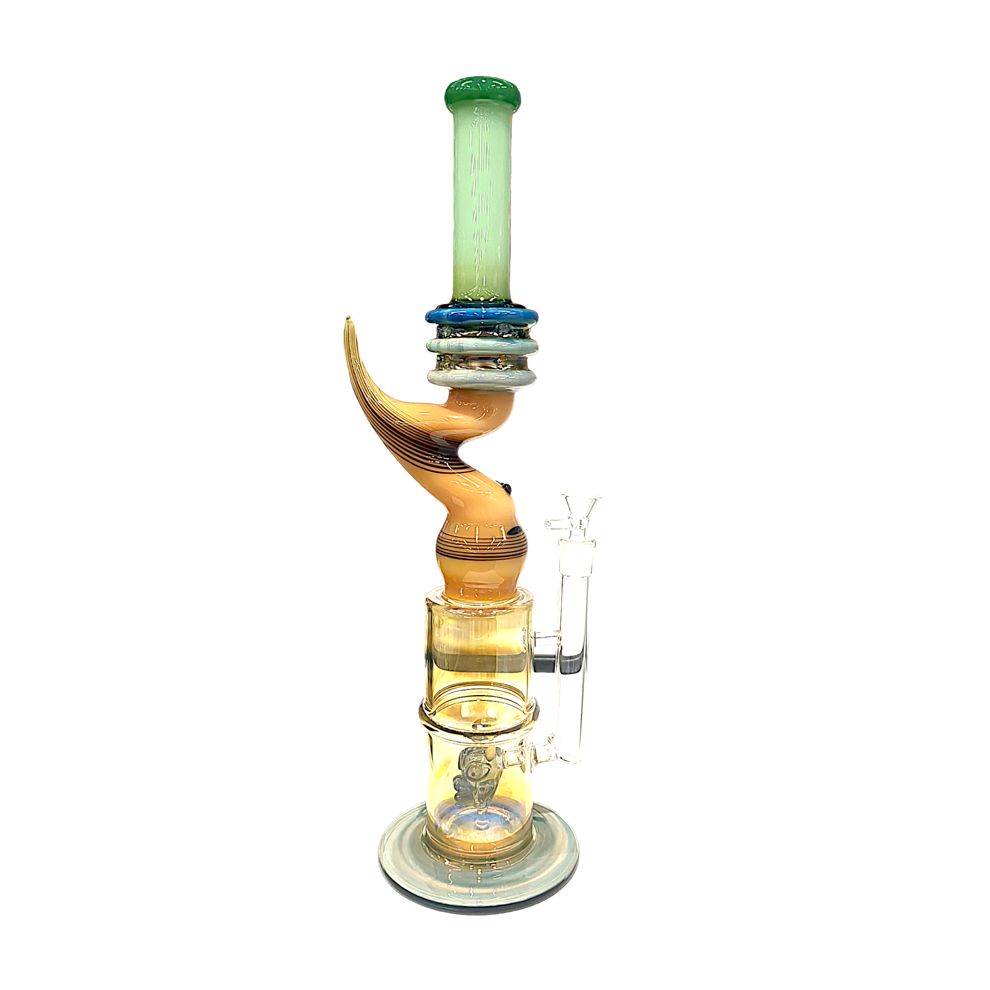 18" Colorful Horn Glass Water Pipe