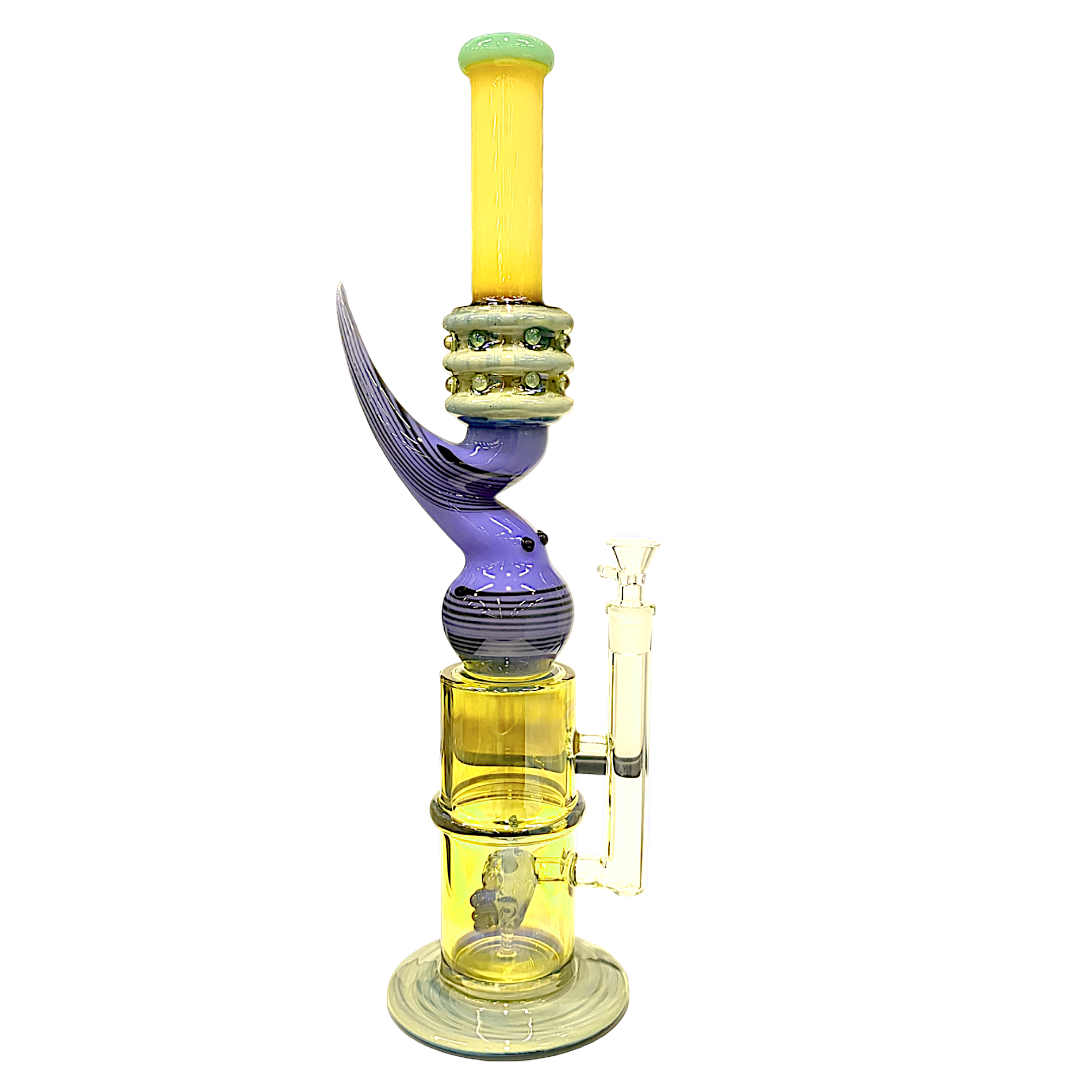 18" Colorful Horn Glass Water Pipe