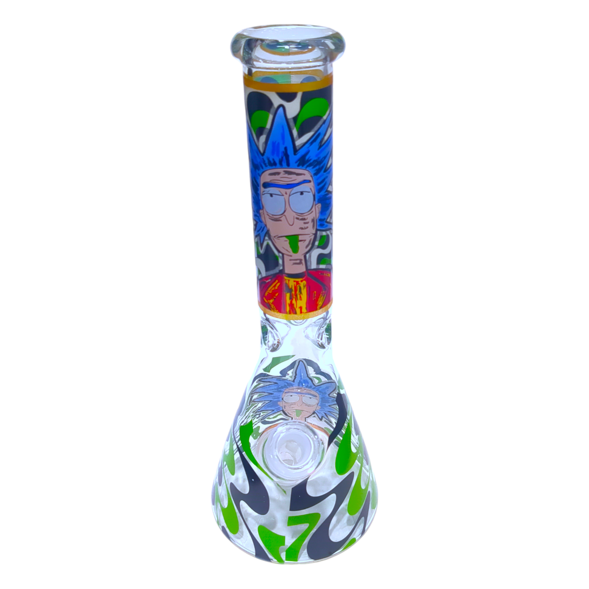 10.5" RM Glow In The Dark Beaker Glass Water Pipe