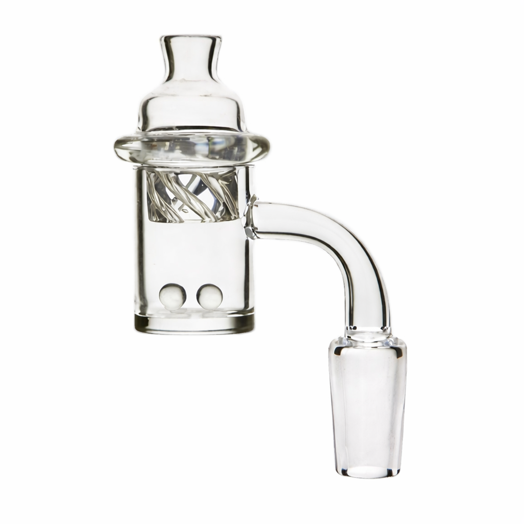 Quartz Riptide Banger with Terp Pearls and Carb Cap 90°