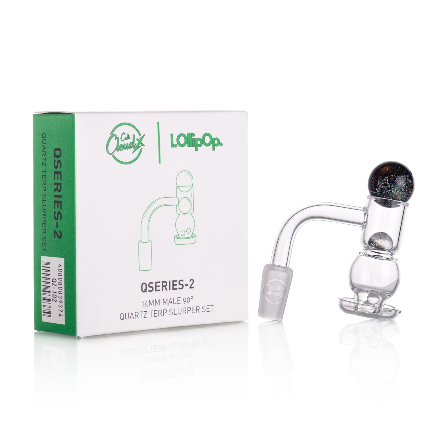 Lollipop QSeries-2 | 14mm Male 90° | Fully Welded Quartz Banger Set I Asst Colors