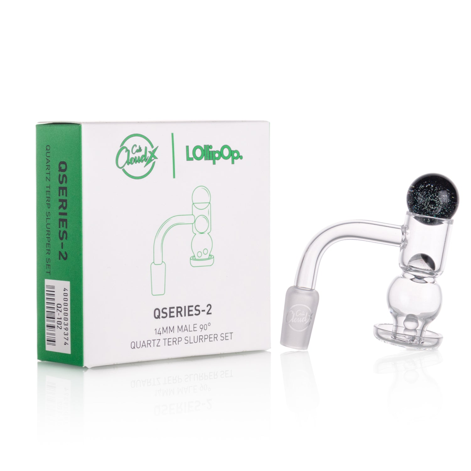Lollipop QSeries-2 | 14mm Male 90° | Fully Welded Quartz Banger Set I Asst Colors