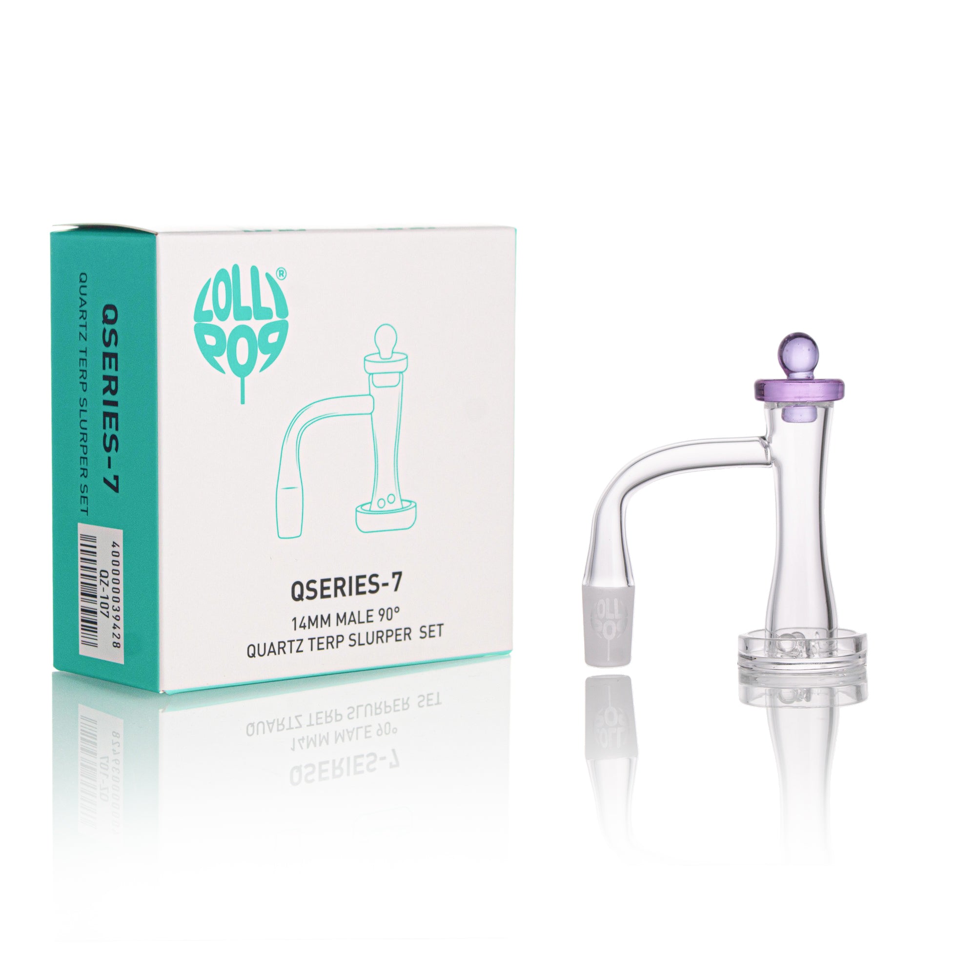 Lollipop QSeries-7 — 14mm Male 90° Quartz Terp Slurper Set