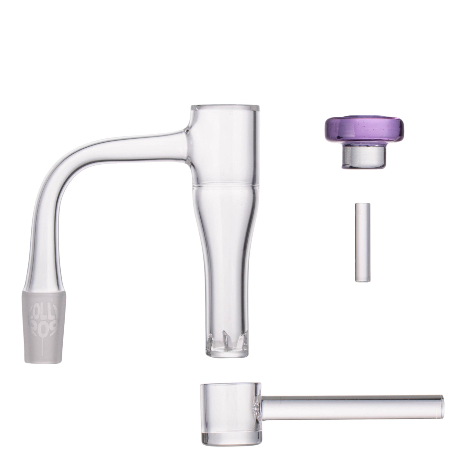 Lollipop QSeries-18 | 14mm Male 90° | Fully Welded Quartz Terp Slurper Banger Set - I Asst Colors