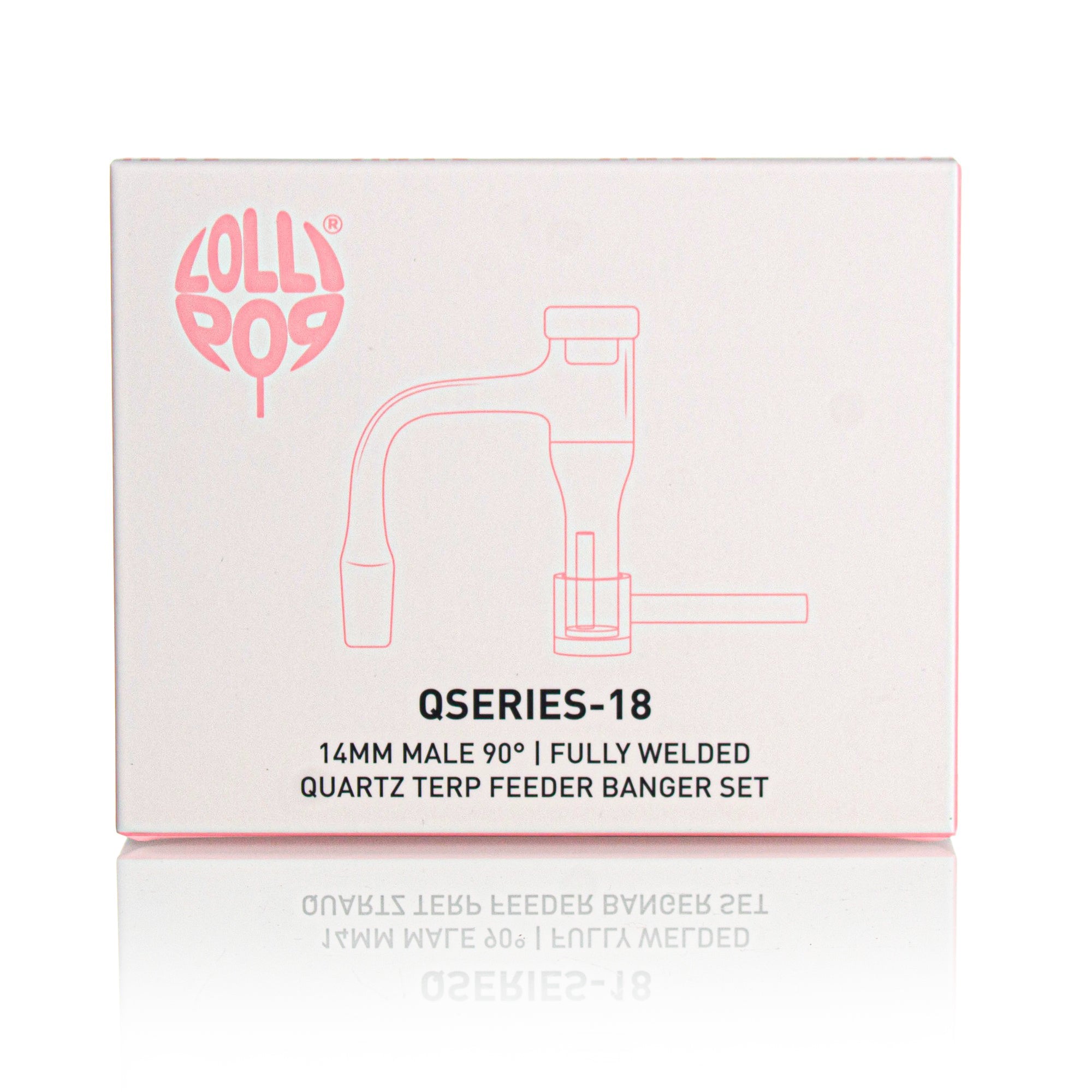 Lollipop QSeries-18 | 14mm Male 90° | Fully Welded Quartz Terp Slurper Banger Set - I Asst Colors