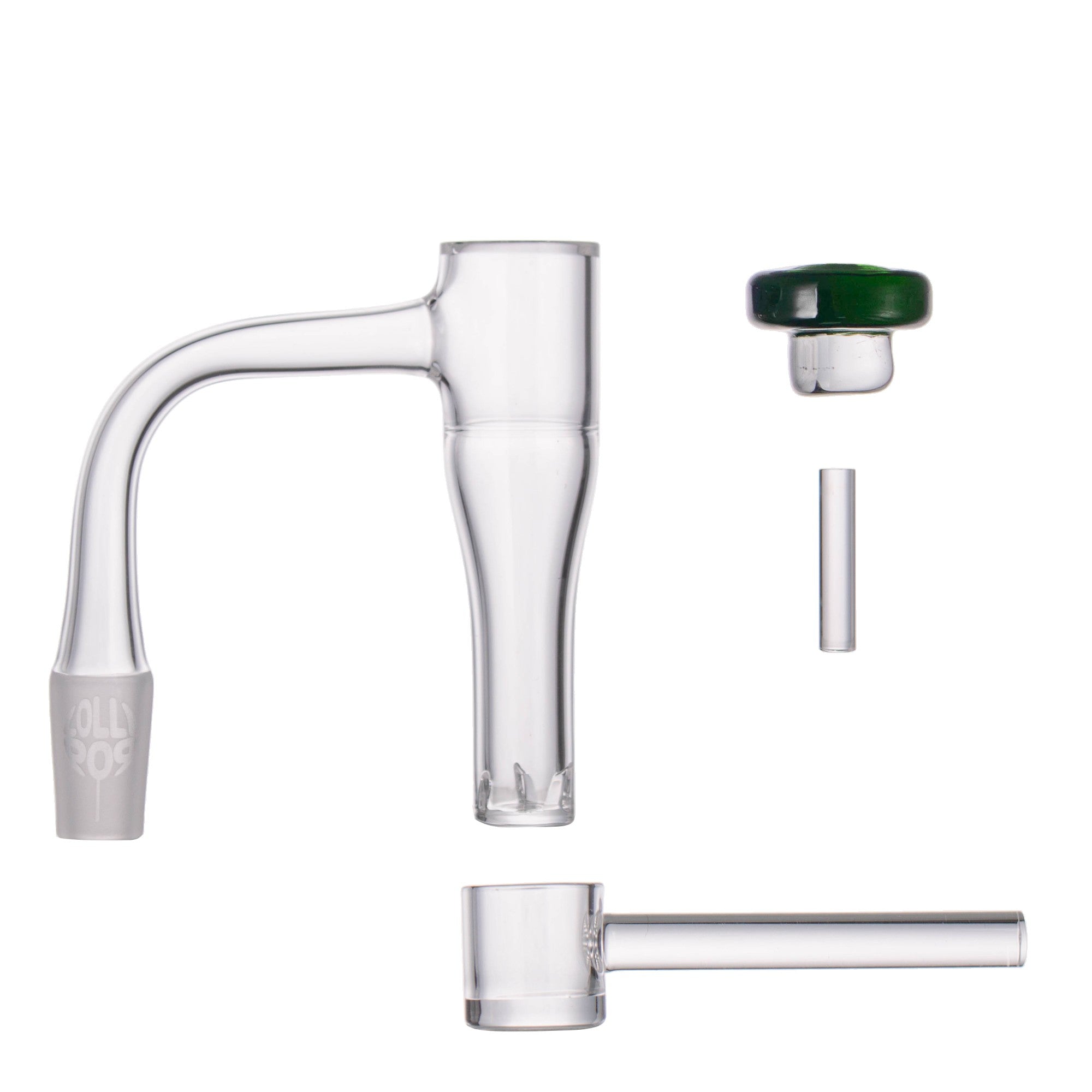 Lollipop QSeries-18 | 14mm Male 90° | Fully Welded Quartz Terp Slurper Banger Set - I Asst Colors