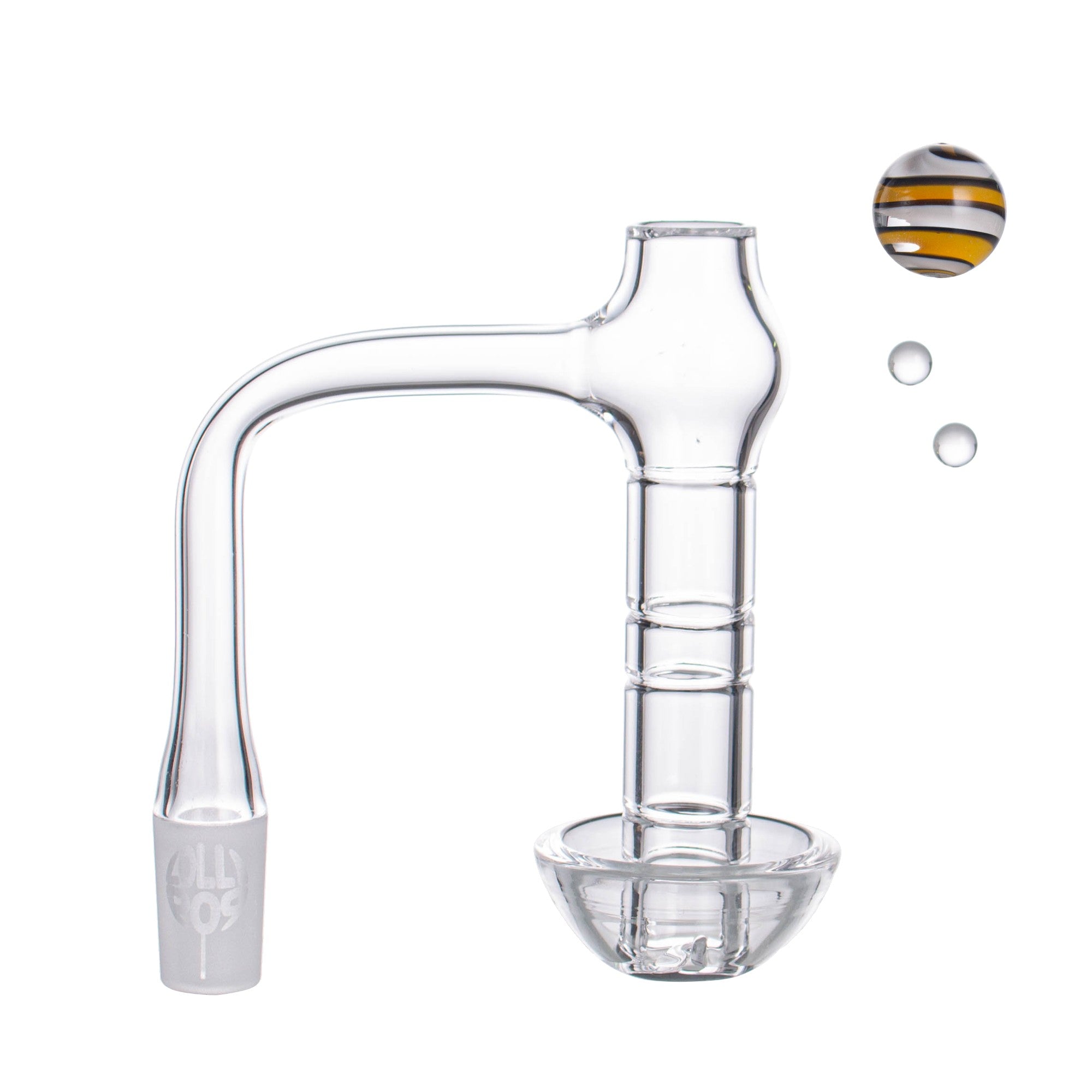 Lollipop QSeries-20 — 14mm Male 90° Fully Welded Quartz Terp Slurper Banger Set