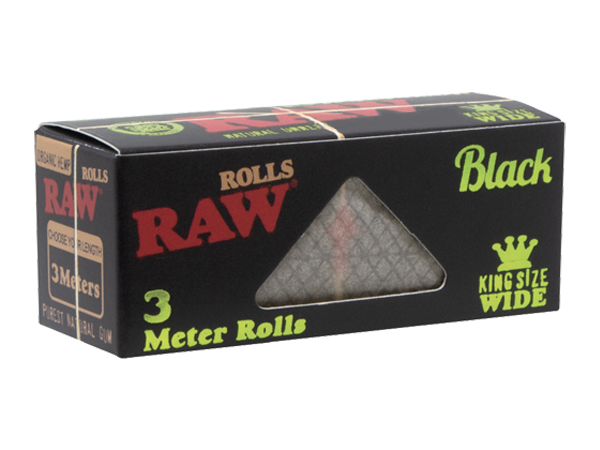 Raw Rolls King Size Wide Rolling Paper {3 Meter Roll / 12 Rolls Per Box)
