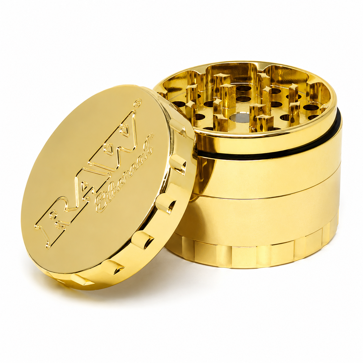 RAW Ethereal 60mm 4Pc Grinder I Stainless Steal Gold Plating
