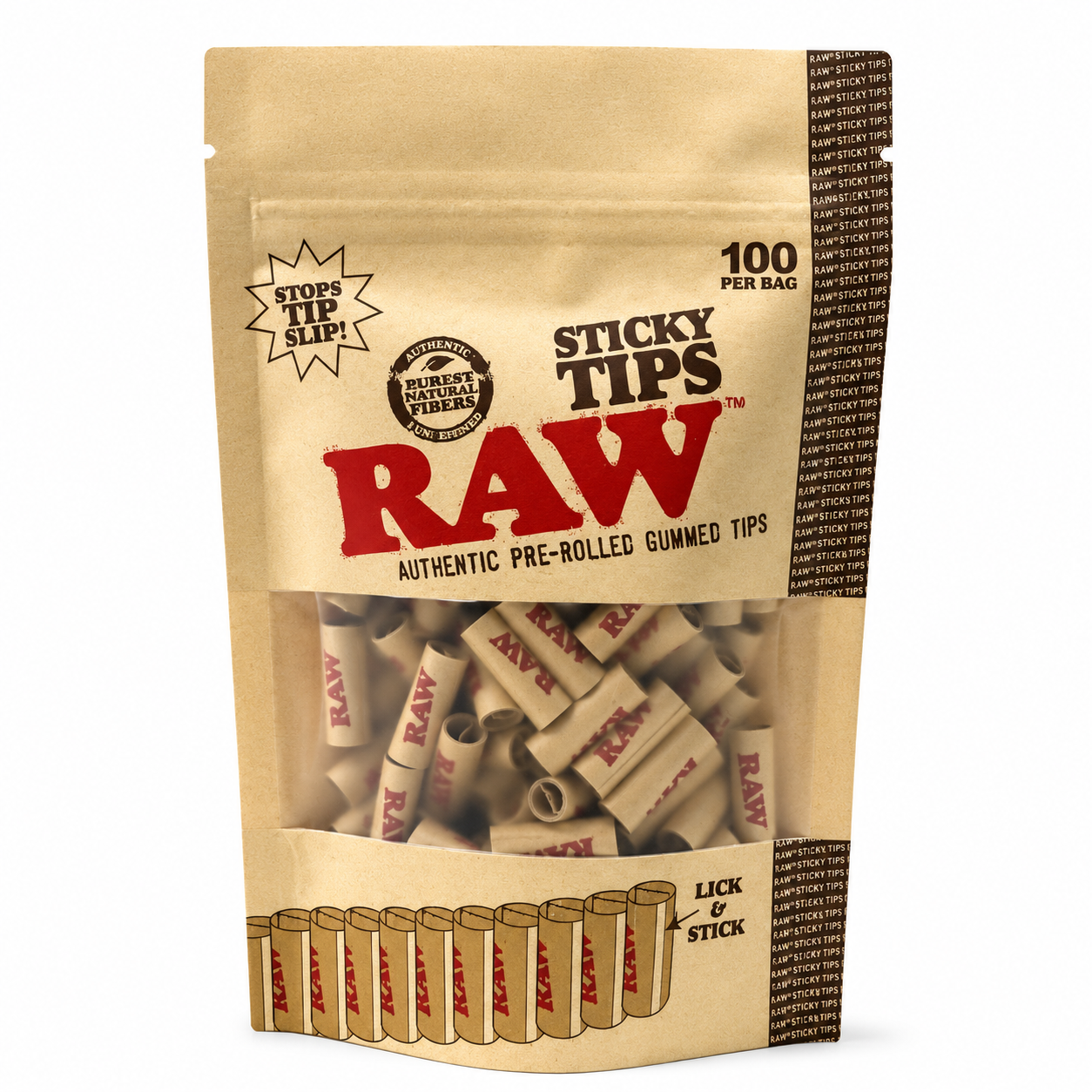 RAW Pre Rolled Sticky Tips in Bag I 100/Bag
