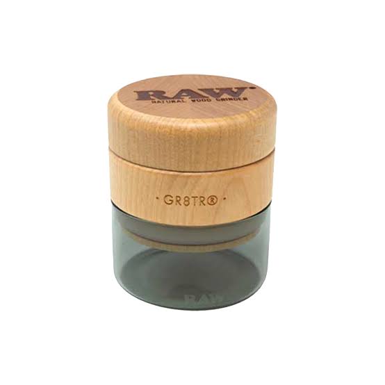 RAW NWG Raw Natural Wood & Glass Storage Grinder 65mm - Black